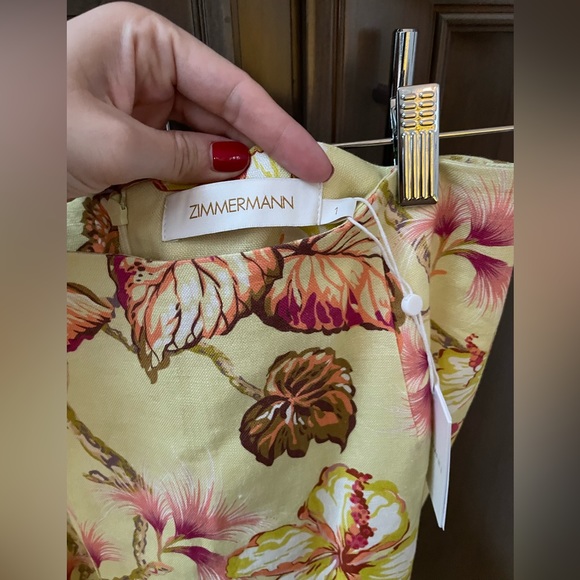NWT CO ORD SET Zimmermann Matchmaker Floral Diamante Skirt & Linen Blouse size 1 - Picture 6 of 15
